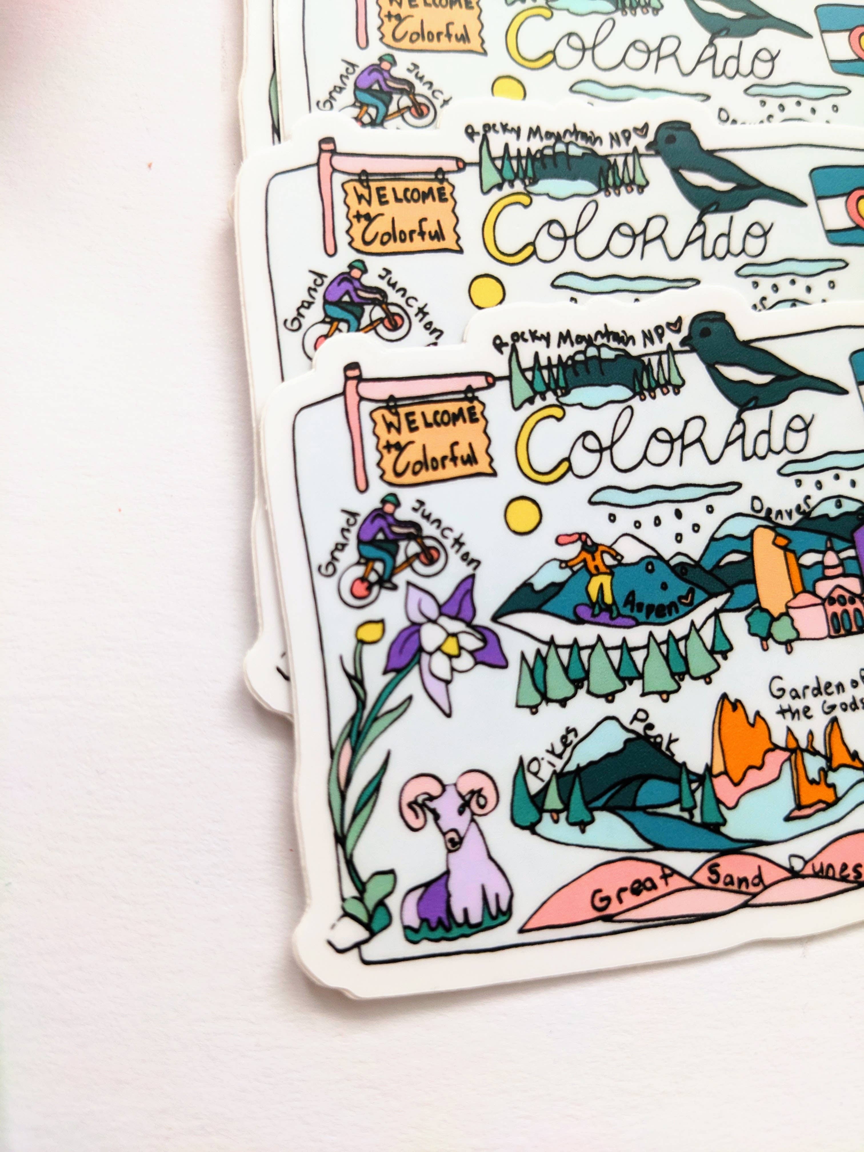 Mary Felker Art and Design – Großhandel Aufkleber – Colorado-Aufkleber, Colorado-Aufkleber, Colorado-Andenken2
