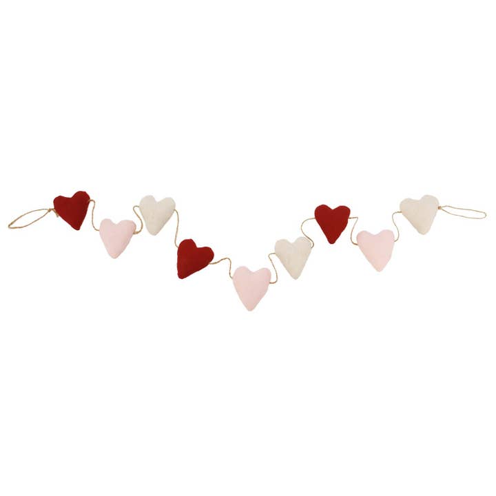 Plush Heart Garland for wholesale by WT Collection