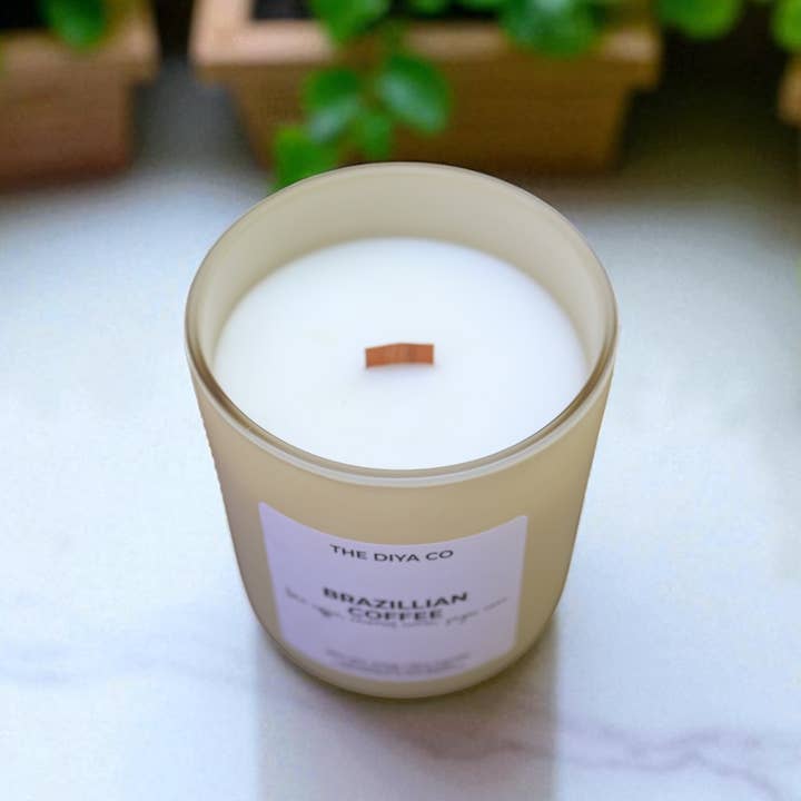 The Diya Co - Wholesale Jar/Filled Candle - 12 oz Brazilian Coffee | Coconut Soy Candle 3