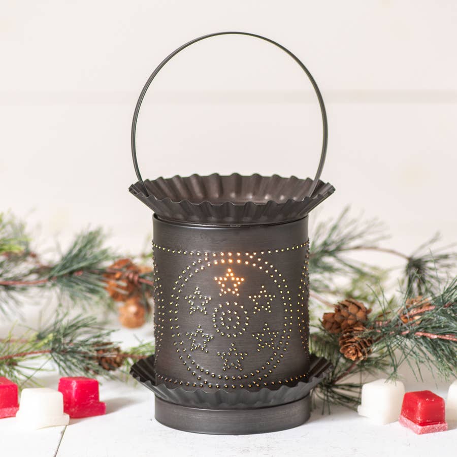 Irvin's Tinware - Wholesale Wax Warmer - Jumbo Wax Warmer with Circle Star in Kettle Black1