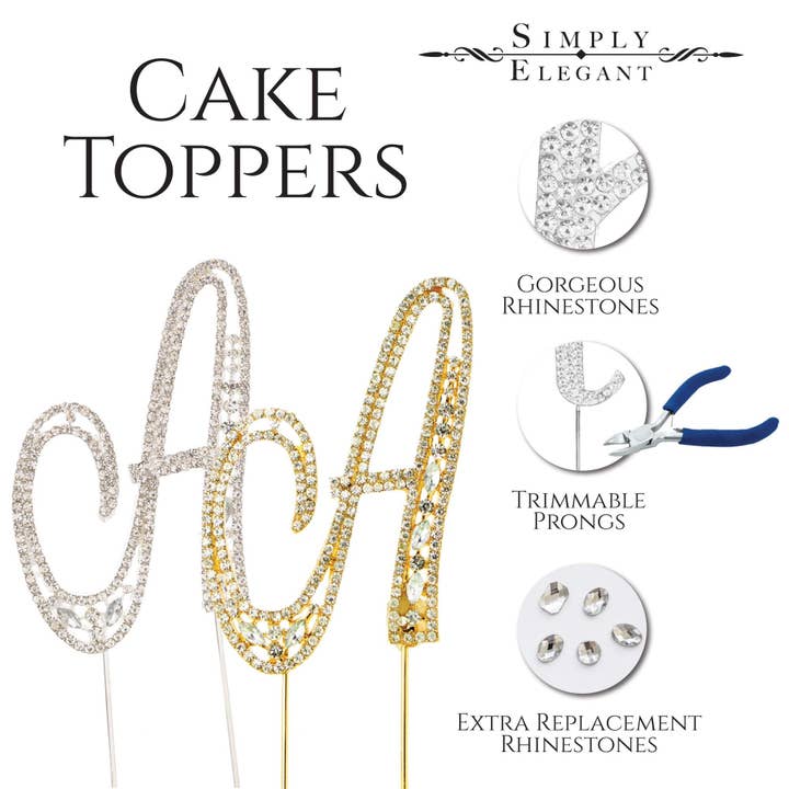 Rhinestone Cake Topper Number 7 - Silver for wholesale on Faire