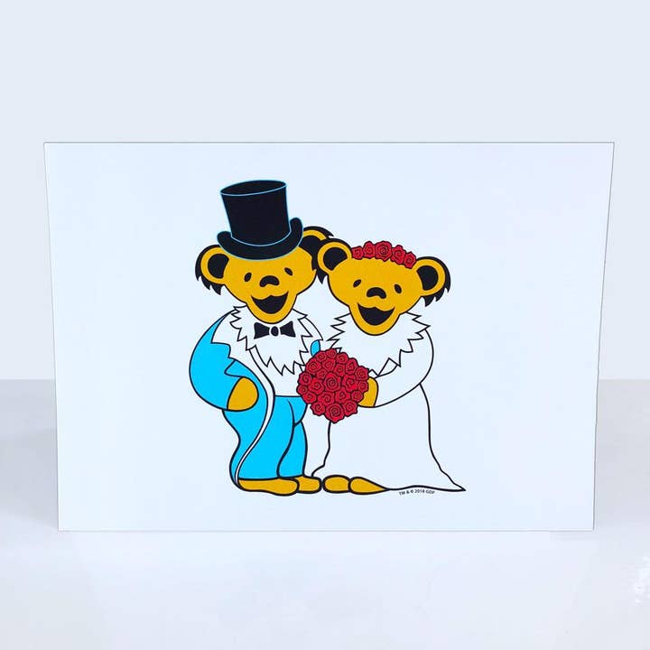 Gratful Dead Wedding Bears Grußkarte für den Großhandel von Little Hippie LLC