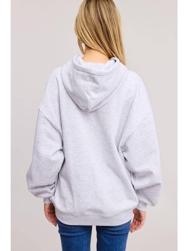 Zutter - Wholesale Hoodie - Women's - Boho Floral Peach Graphic L/S Relaxed Fit Fleece Hoodie7