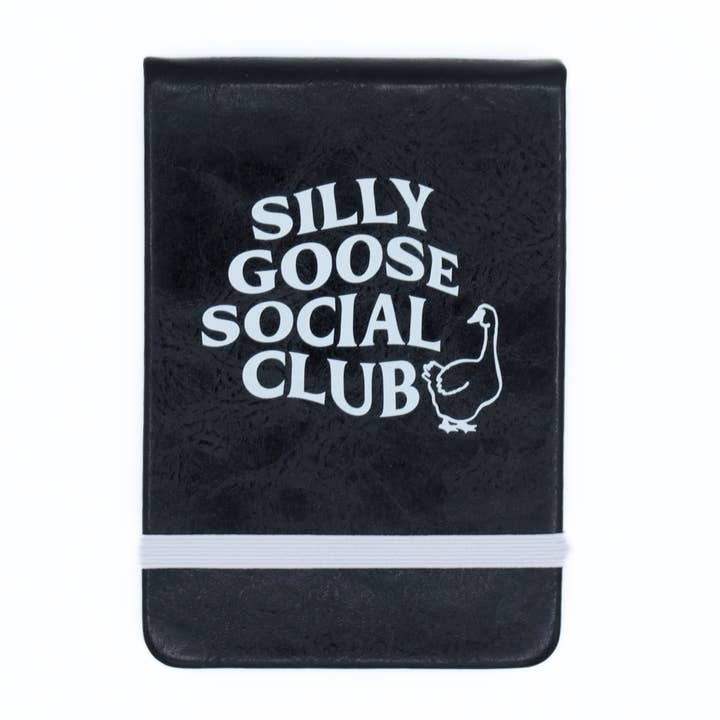 Leatherette Pocket Journal Silly Goose Social Club for wholesale by Properly Improper
