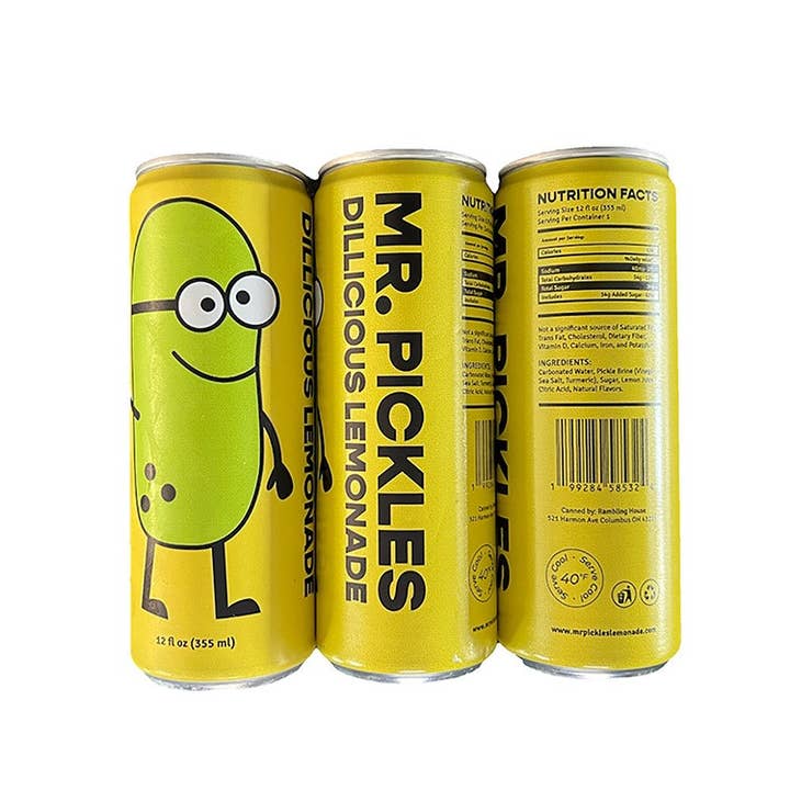Mr. Pickles Dillicious Lemonade, 12oz can, 24ct case for wholesale by Grandpa Joe's Candy Shop