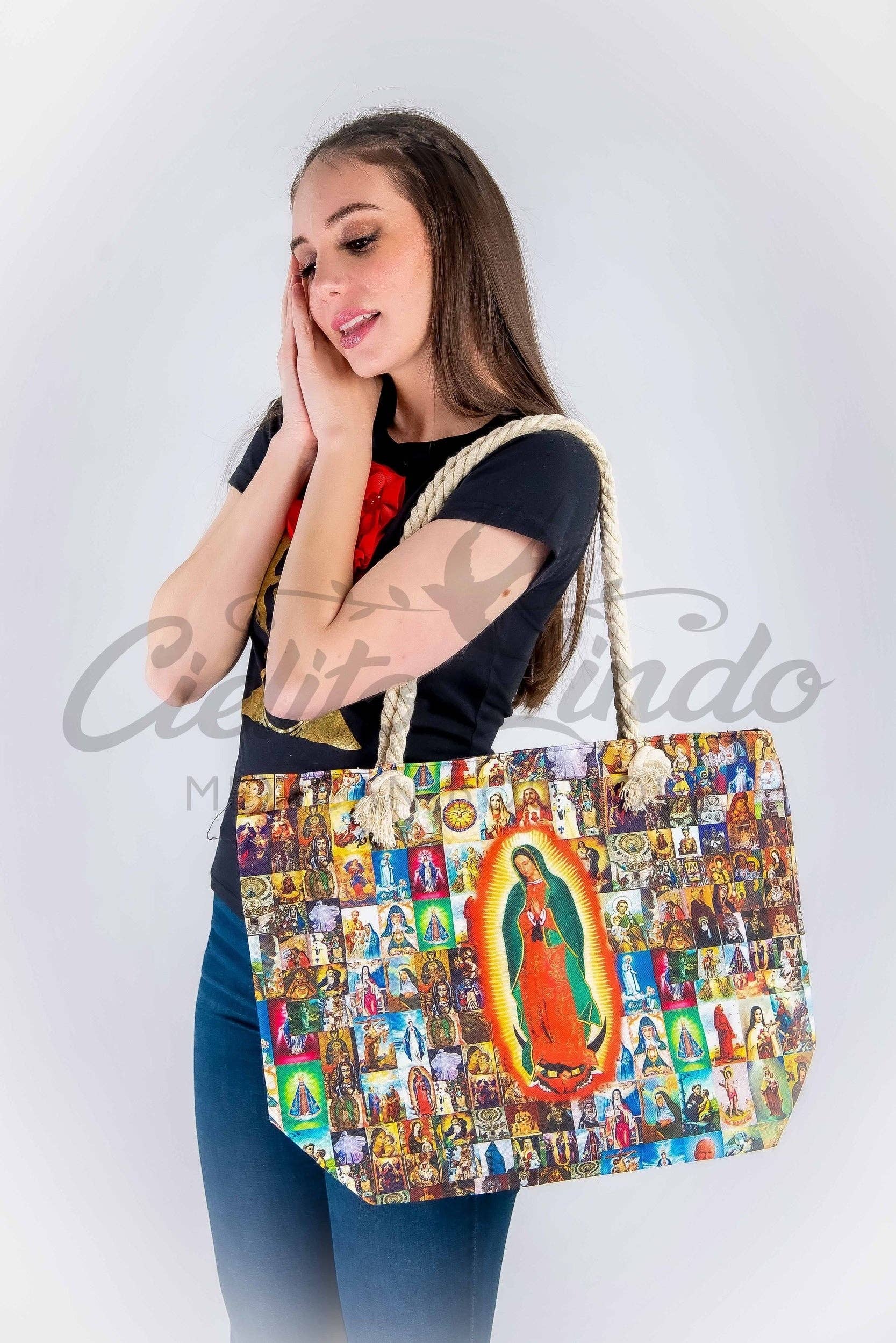 Cielito Lindo - Vente Tote bag – femme - Grand sac fourre-tout Virgen de Guadalupe1