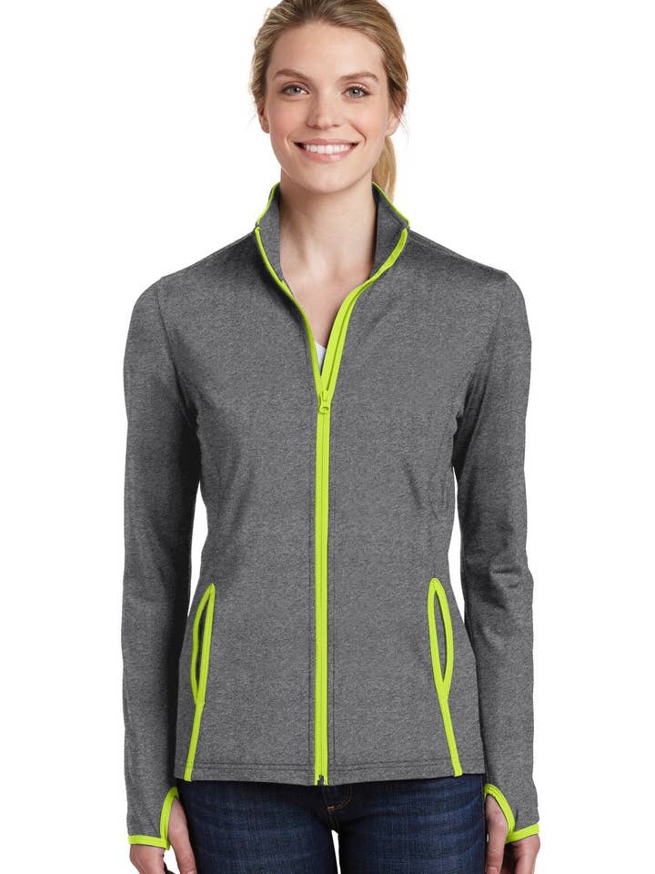 Ink Tees Custom Tshirts - Wholesale Fleece - Women's - Ink Tees Custom T-Shirt Personalized Print, Premium Quality, Fast Turnaround, Multiple Colors Sport-Tek Women's Sport-Wick Stretch Contrast Full-Zip Jacket. LST8534