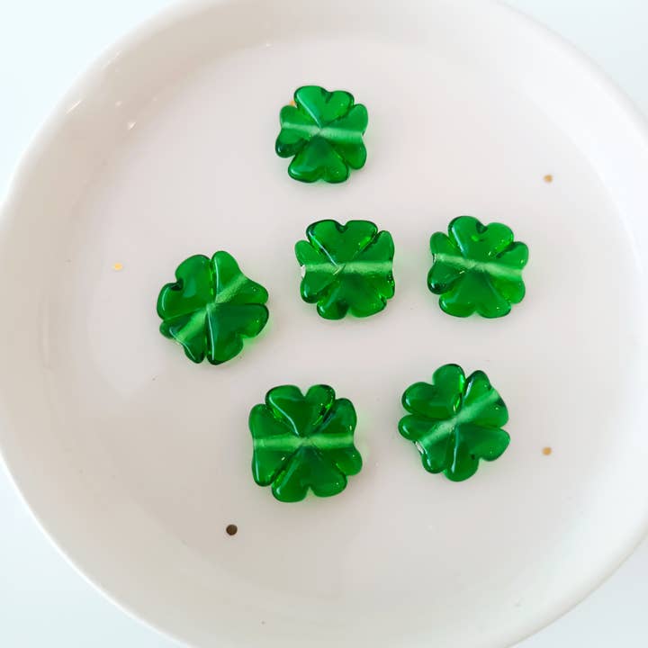 Adamodart – wholesale Beads – Murano Glass Clover Spacer Bead, Lampwork floral leaf charm2