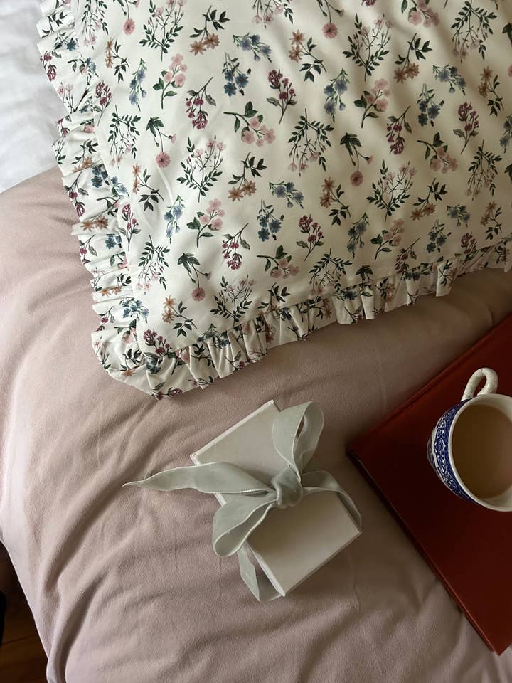 Meadow Flowers Liberty cotton frilled pillowcase for wholesale by Clementine & Co