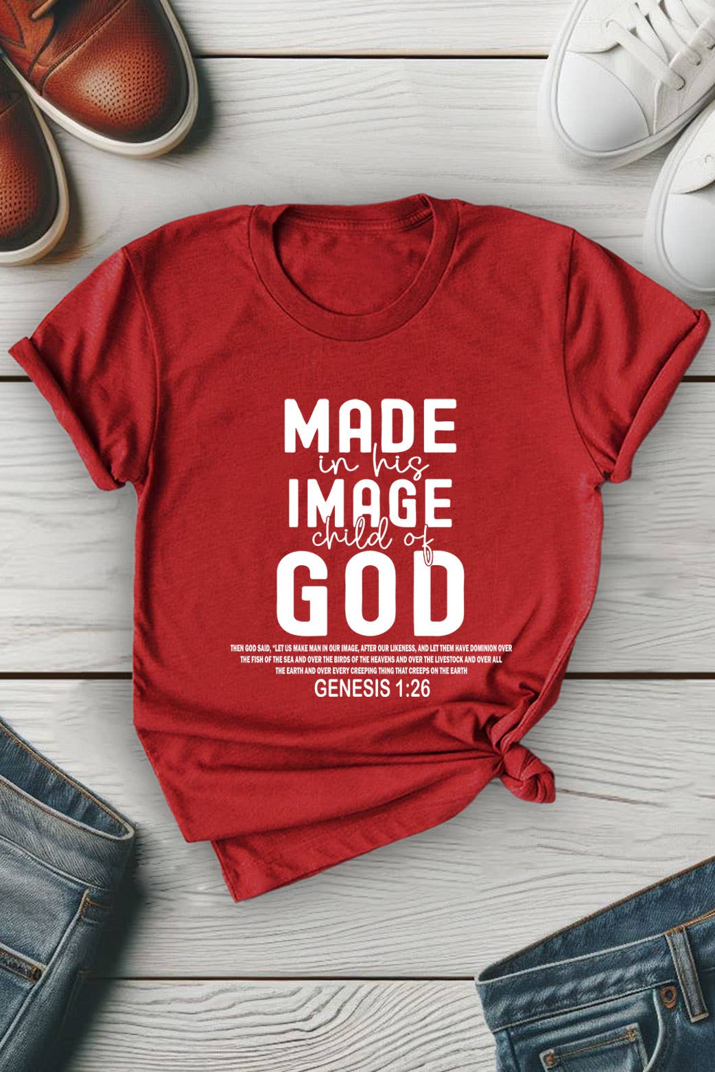 Top Avenue - Wholesale Screen Printed T-Shirt - Women's - Made in His Image Child Of God, Unisex Round Neck T-Shirt5