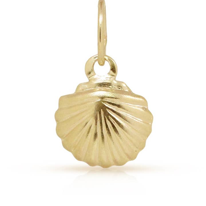 Plazko - Wholesale Individual charm/pendant - 14Kt Gold Filled 8.7x7.5mm Stamped Sea Shell Charms - 5 pcs0