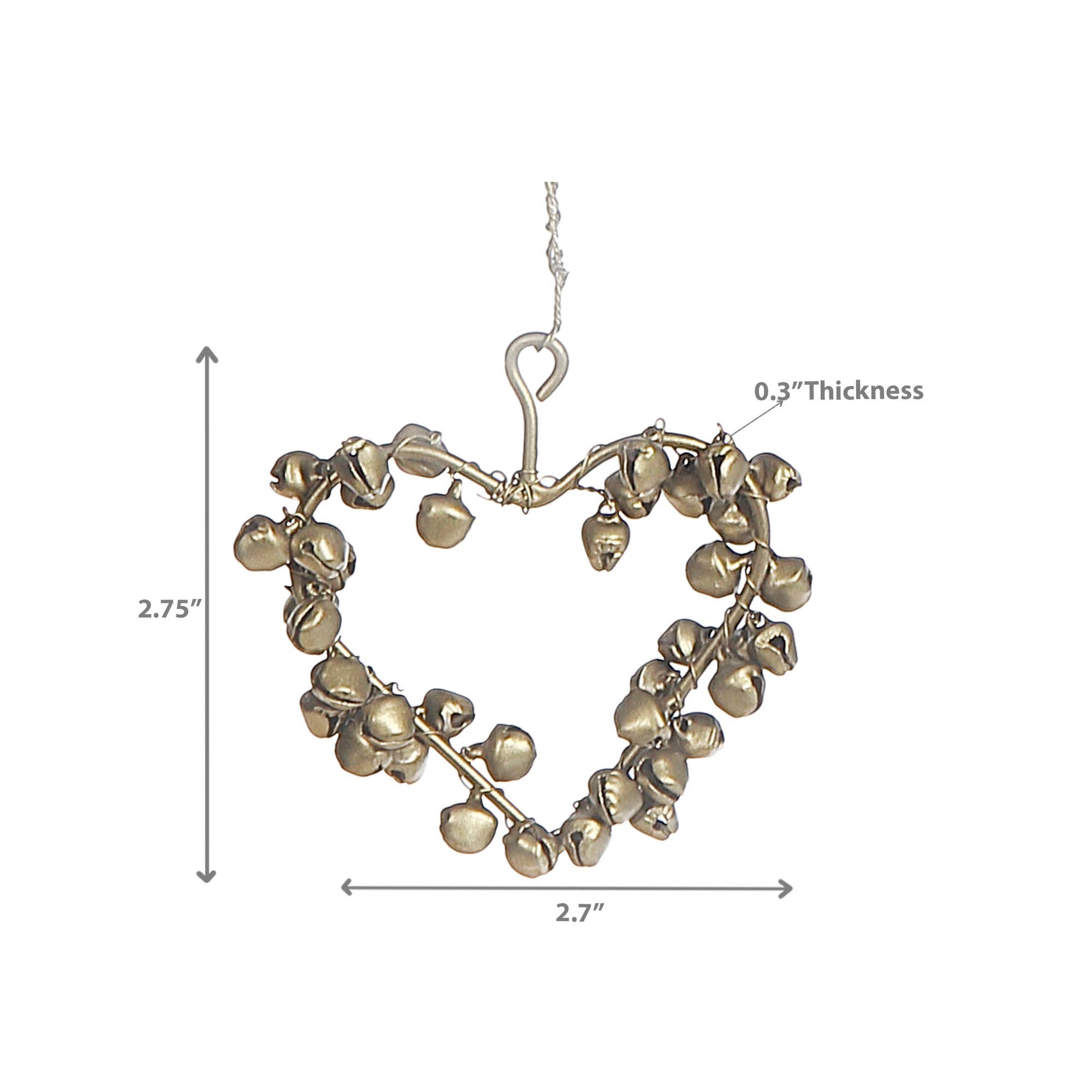 IH Casa Decor - Wholesale Ornament Set - METAL HANGING ORNAMENT BELL HEART2
