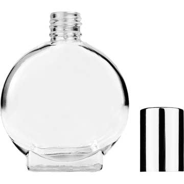 Best Bottles - Wholesale Essential Oil Holder - Clear Circle Glass Bottle with Long Metal Cap - 15ml3