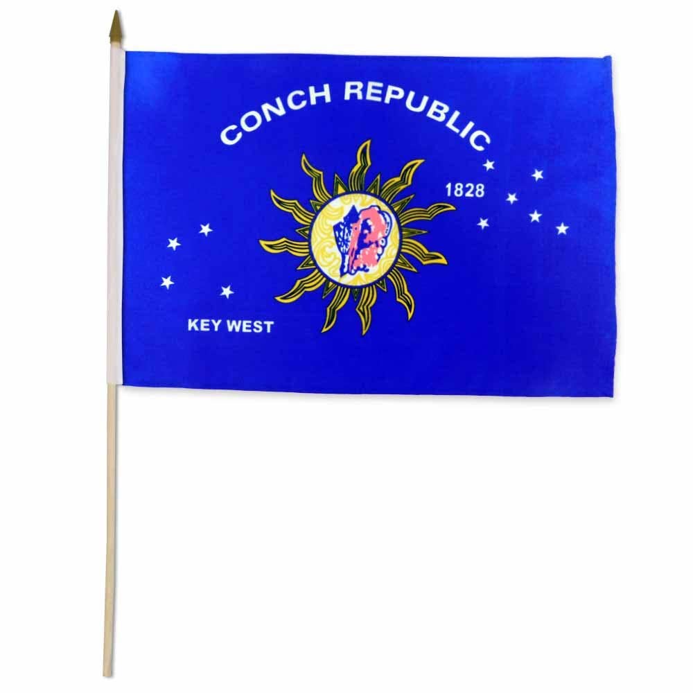 Flags Importer - Wholesale Flag - Key West (Conch Republic) 12x18in Stick Flag0