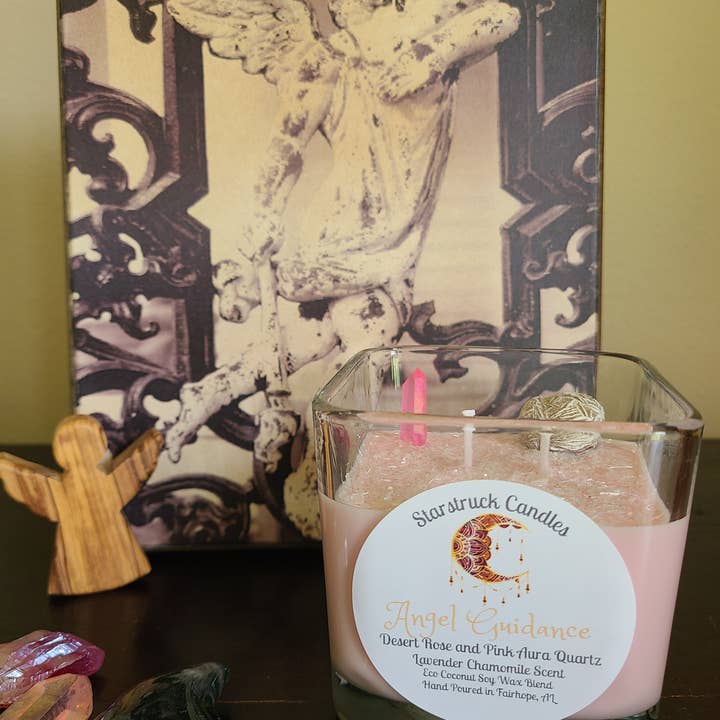 Starstruck Candles - Wholesale Jar/Filled Candle - Angel Guidance Crystal Intention candle4