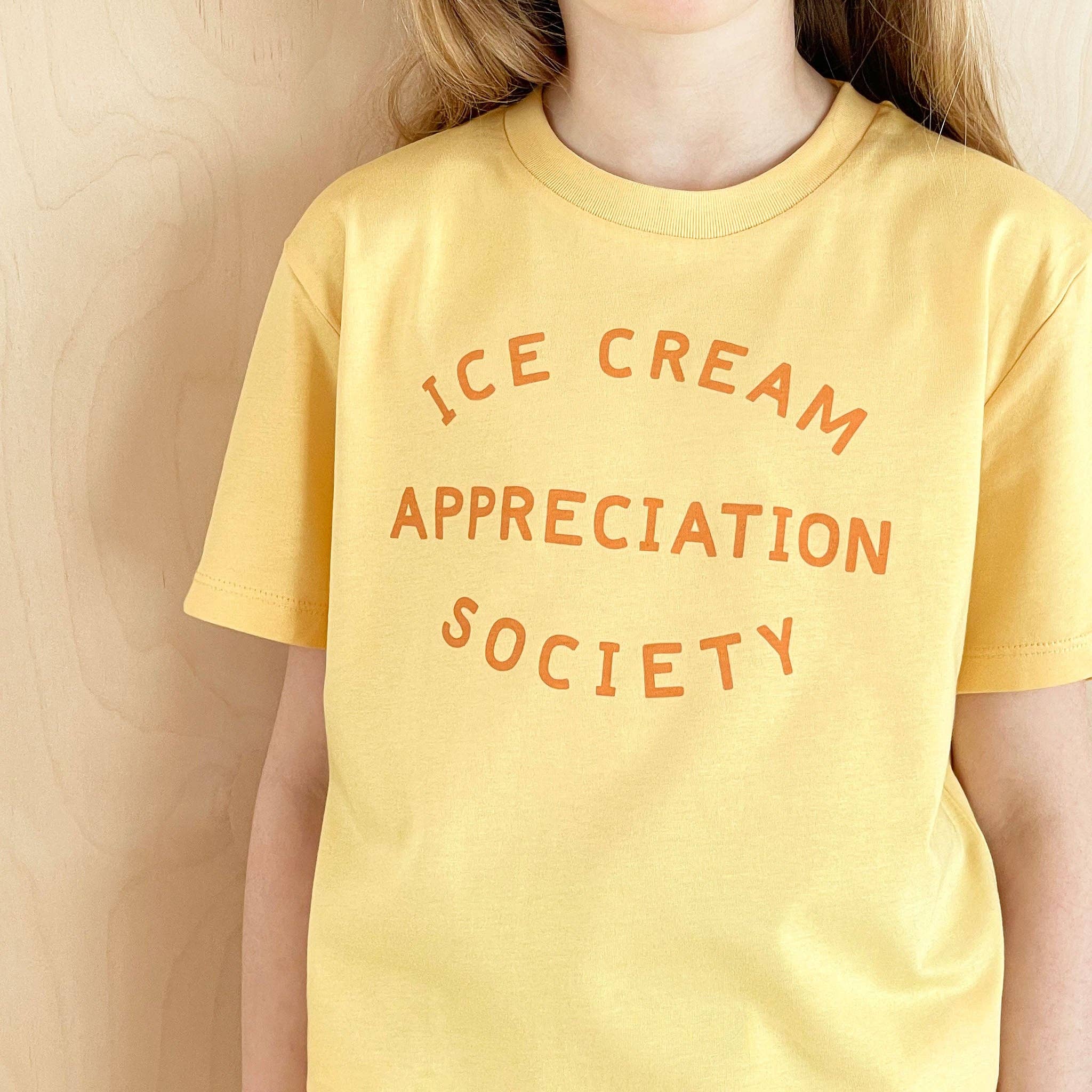 Alphabet Bags - Wholesale Screen-printed t-shirt – Kids - Ice Cream Appreciation Society - Kid's T-shirt - Sunshine Yellow2