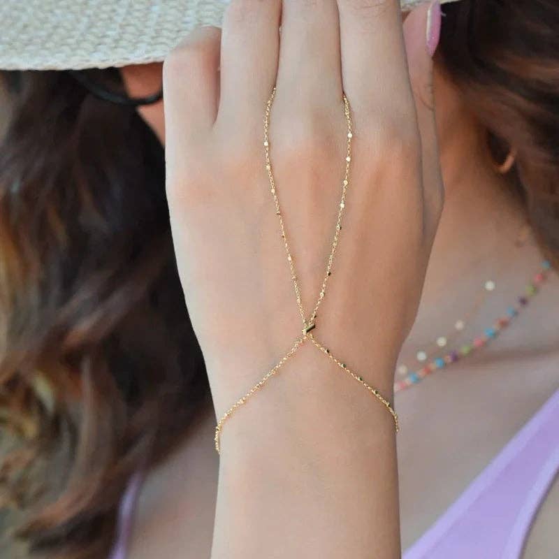 StockJWL - Vente Bracelets maillon et chaîne - Chaîne Fine pour Main, Chaîne de Doigt Minimaliste, Bague Bracelet, Chaîne de Main Délicate, Chaîne d'Esclave, Chaîne de Main Discrète, Anneau à Bracelet3