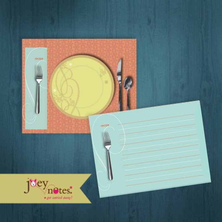 Lyrical Place Setting: Recipe Cards, Invitation, or Notecard for wholesale by joey notes
