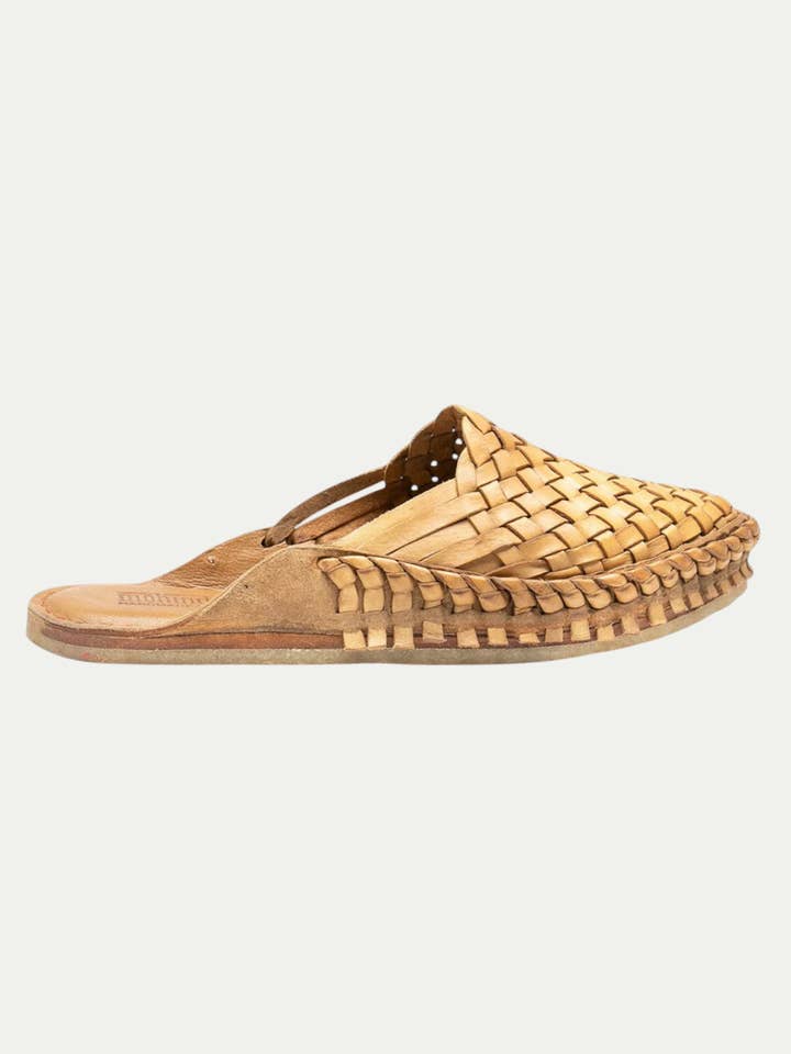 Women's Woven City Slide in Honey + No Stripes for wholesale by Umber and Ochre