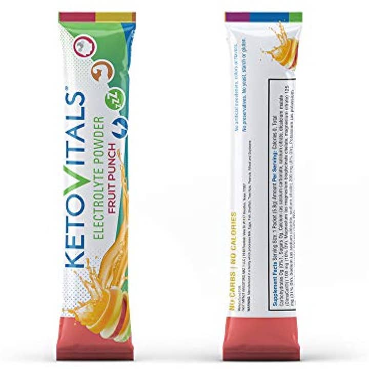 Keto Vitals - Vente Boisson diététique en poudre - KetoVitals Original Electrolyte Powder Stick Packs - Saveur de punch aux fruits, 15 ct.4