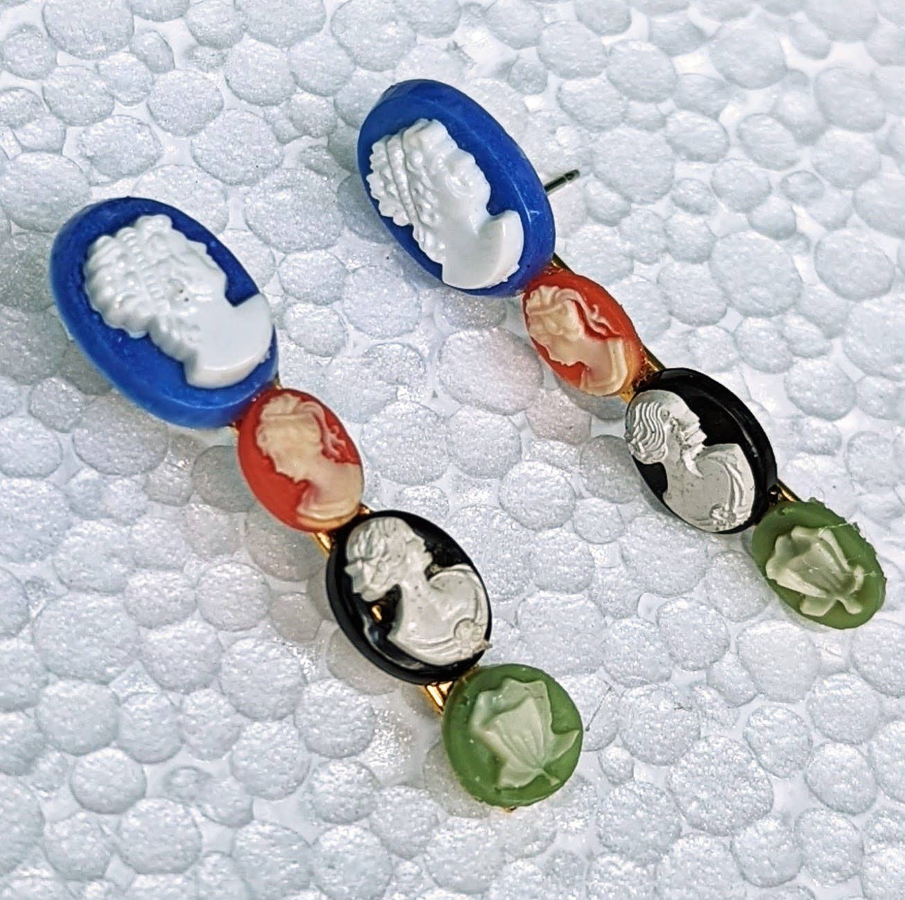 Gay Isber Designs - Wholesale Stud/Post Earrings - Vintage Small Cameos Earrings from Sisters Collection4