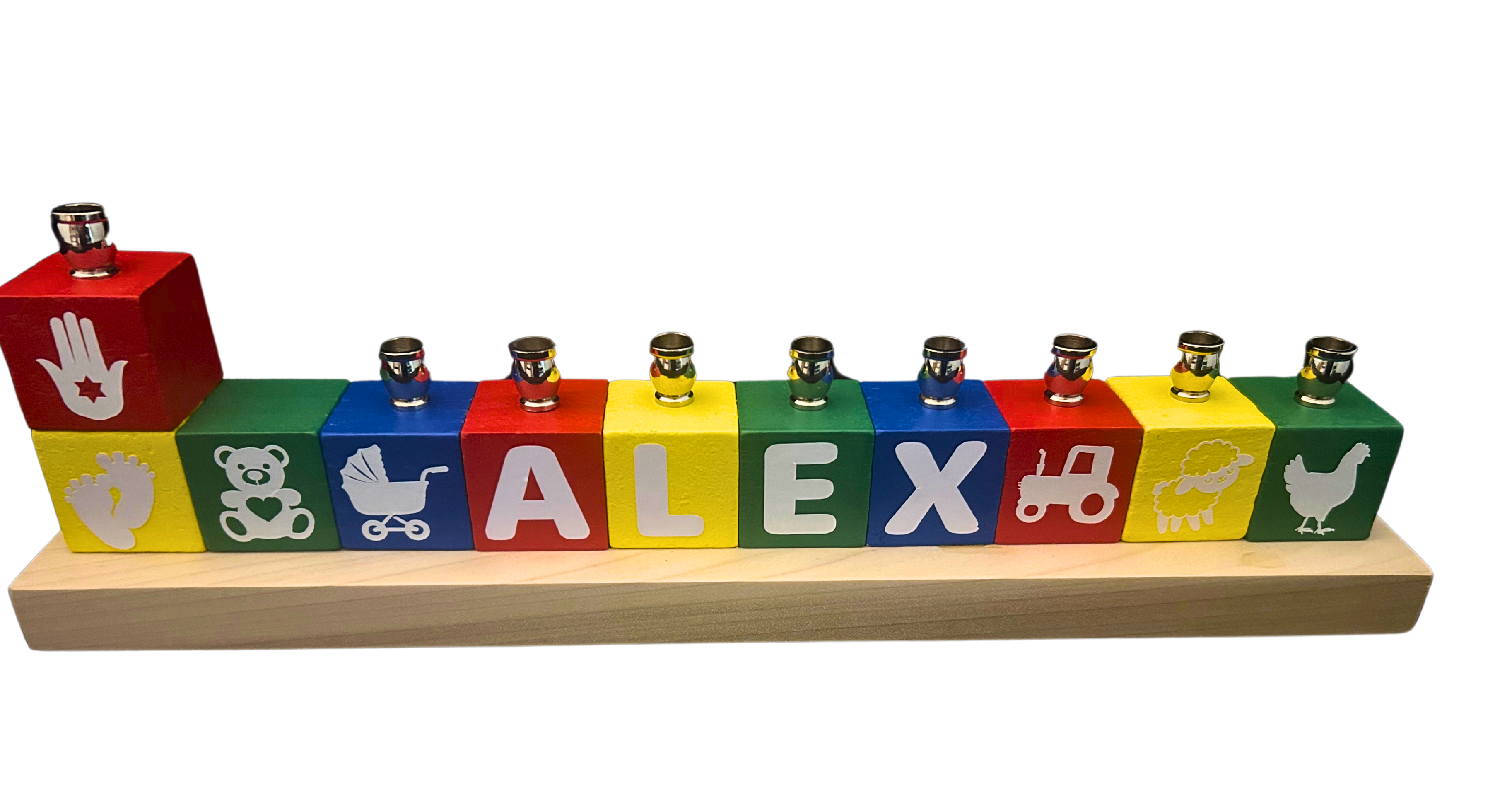 Eclectic Judaica - Wholesale Menorah - Personalized Name Menorahs14