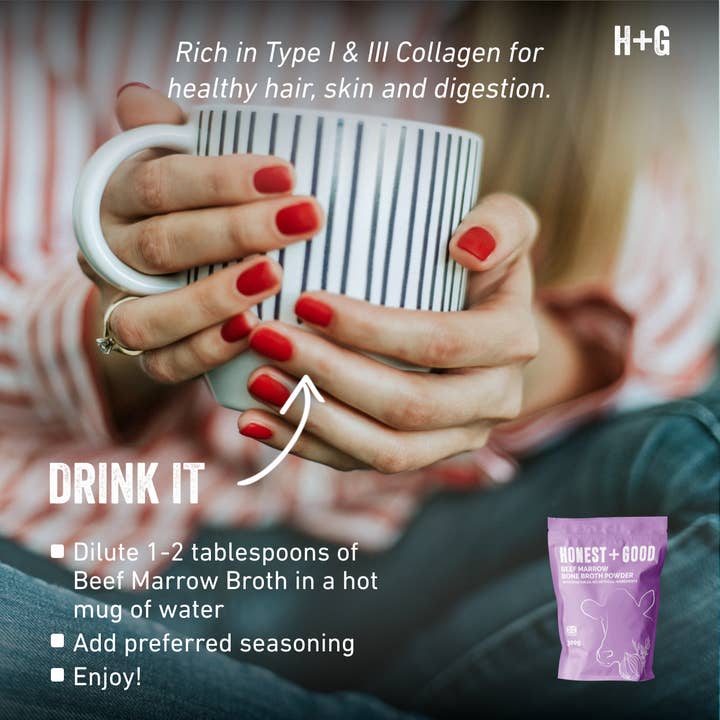 Honest + Good - Wholesale Broth - Beef Marrow Bone Broth (Grass-Fed) Aware Winning 20233