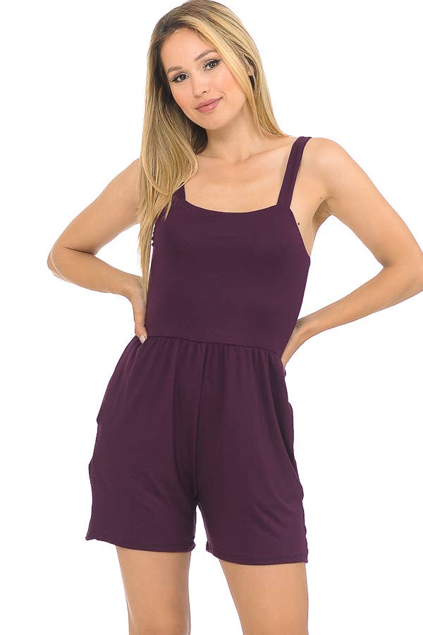 Burgundy Apparel - Wholesale Romper - Women's - SOLID ROMPER WITH POCKETS21