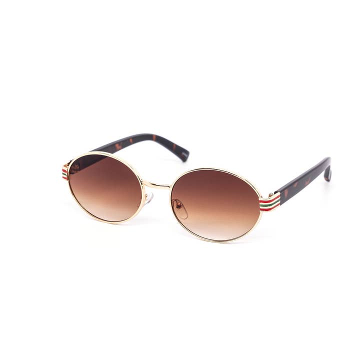 Still Friday - Wholesale Sunglasses - Women's - Eurovision Gold and Silver Oval Metal Sunglasses