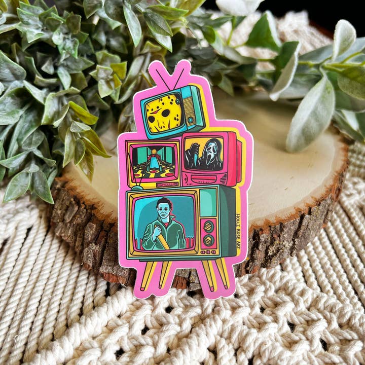 Holli Rose Art - Wholesale Sticker - Horror Friends TV Sticker1