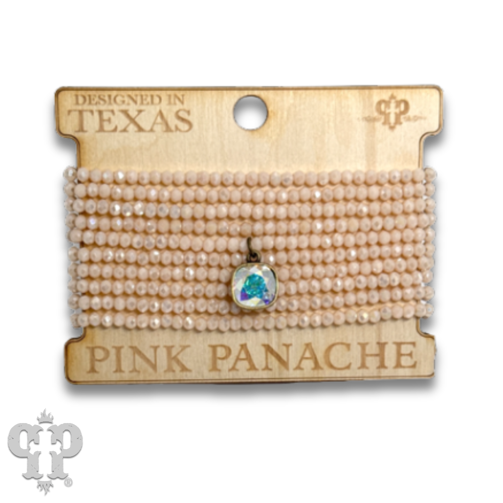 Pink Panache Brands - Wholesale Beaded Bracelet - Faceted small bead bracelet set with Austrian crystal - LC14