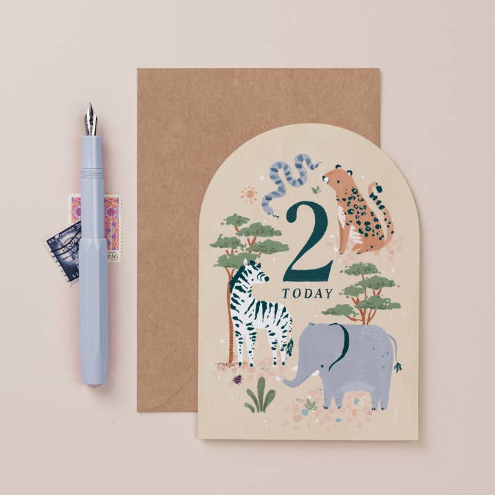 Age 2 Birthday Card | Milestone Age Cards | Kids Cards for wholesale by Sister Paper Co.