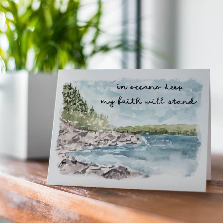 In Oceans Deep My Faith Will Stand, Landscape Card per la vendita all'ingrosso da parte di The Cranberry Finch