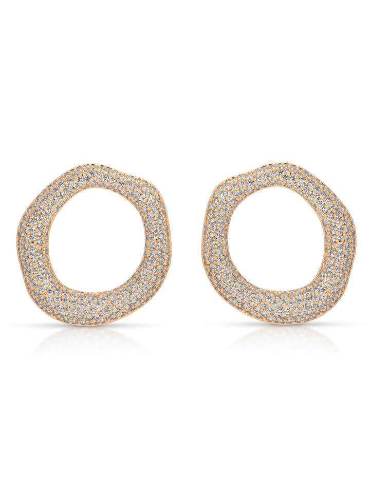 Open Circle Pavè Earrings for wholesale by Ettika