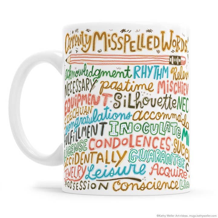 Mug de mots mal orthographiés pour la vente par Kathy Weller Art+Ideas