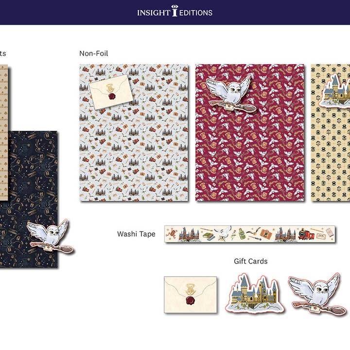 Insight Editions - #1 Pop Culture Publisher - Wholesale Crafts, Hobbies & DIY Book - Harry Potter: Hogwarts Gift Wrap Stationery Set1