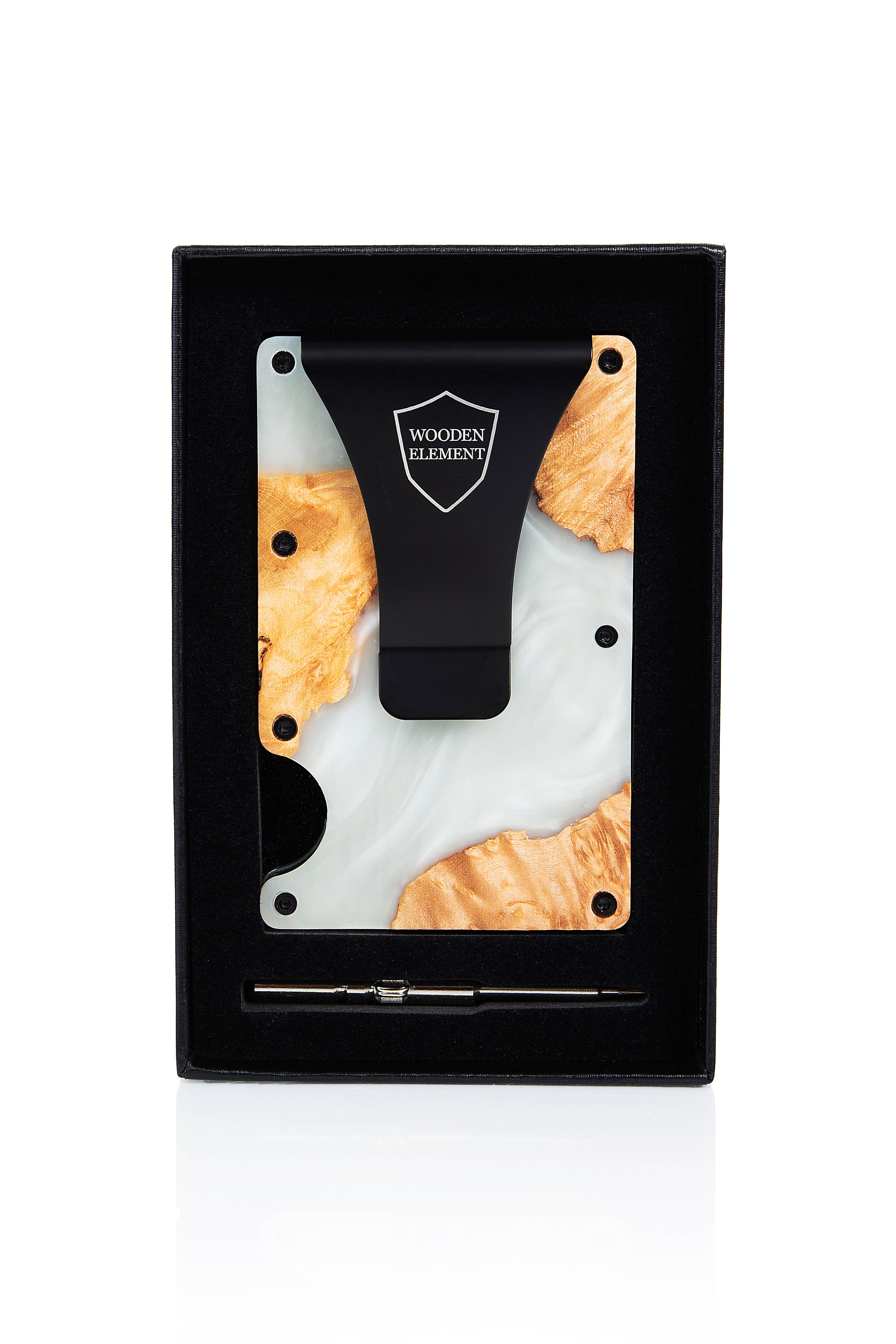 Wooden Element - Vente Présentoir – accessoires - Présentoir à portefeuilles avec 24 portefeuilles en bois et résine21