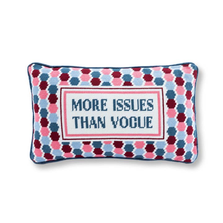 More Issues Needlepoint Pillow for wholesale by Furbish Studio