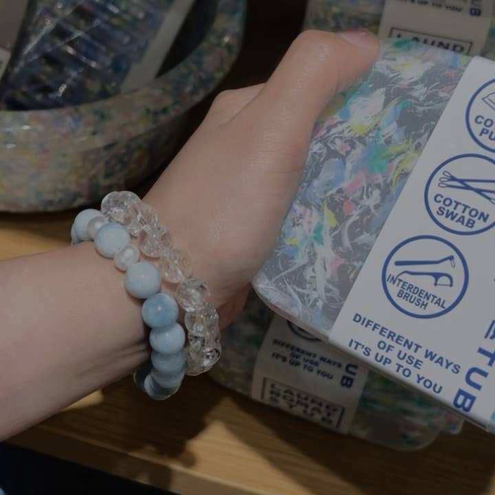 Amaré - Wholesale Prayer Beads Bracelet - Aquamarine Bracelet & Pearl, 10mm Beaded Gemstone Bracelet2