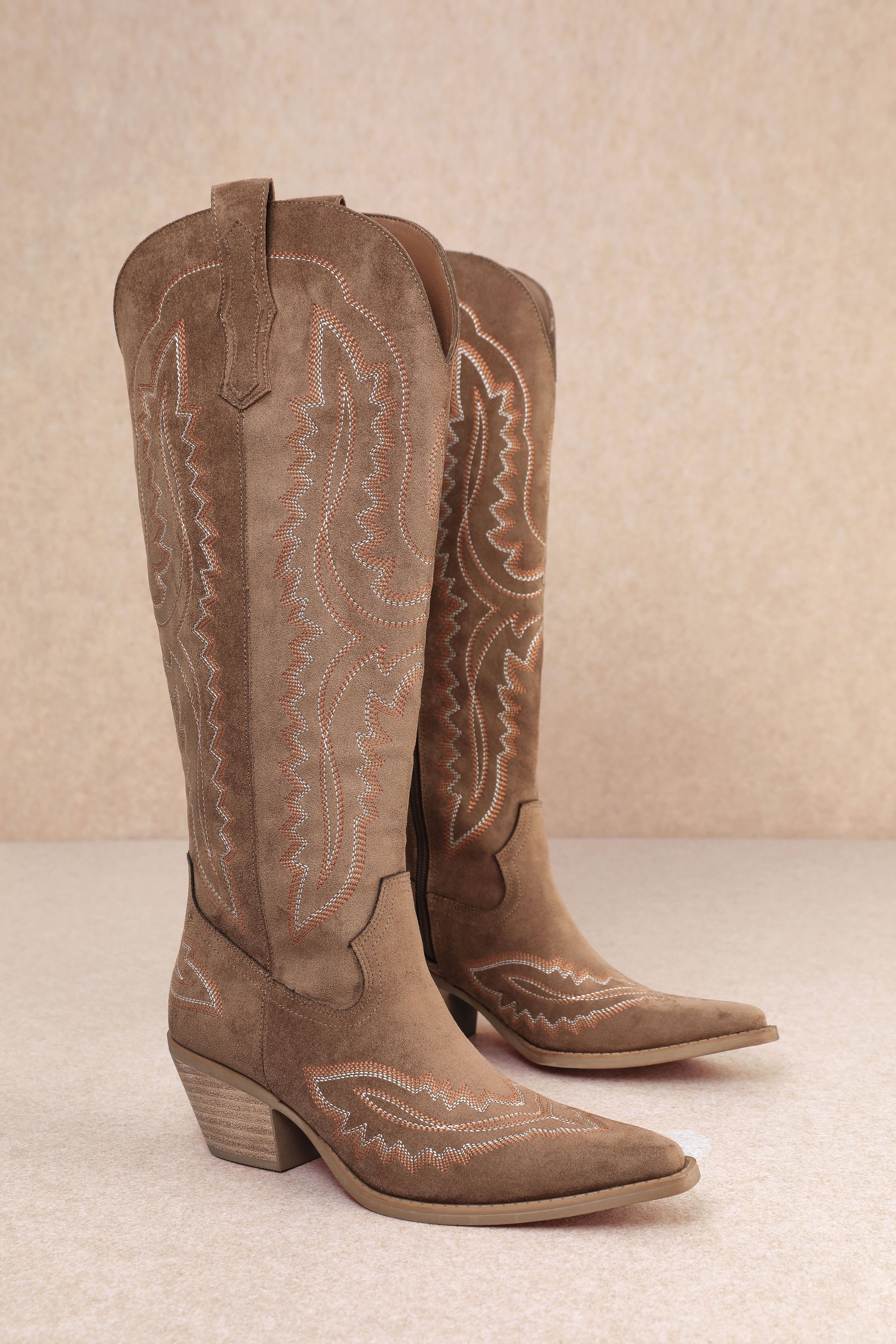 CCOCCI - Wholesale Cowboy Boots - Women's - TESS-M WESTERN EBROIDERED POINTED-TOE TALL BOOTS22