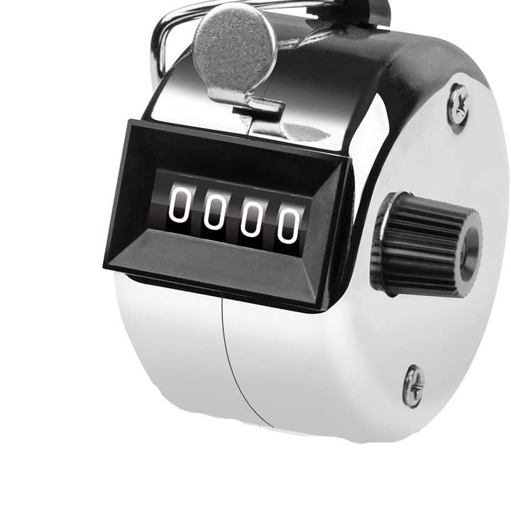 Metal 4-Digit Hand Tally Counter Clicker for wholesale by Krediz