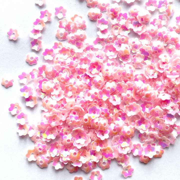 Flower - 5mm - Pink with Gold Lights (S85) for wholesale by Colour Streams