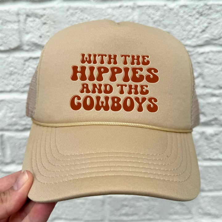 Avec les hippies et les cowboys - Casquette Western Trucker pour la vente par Western Wholesale