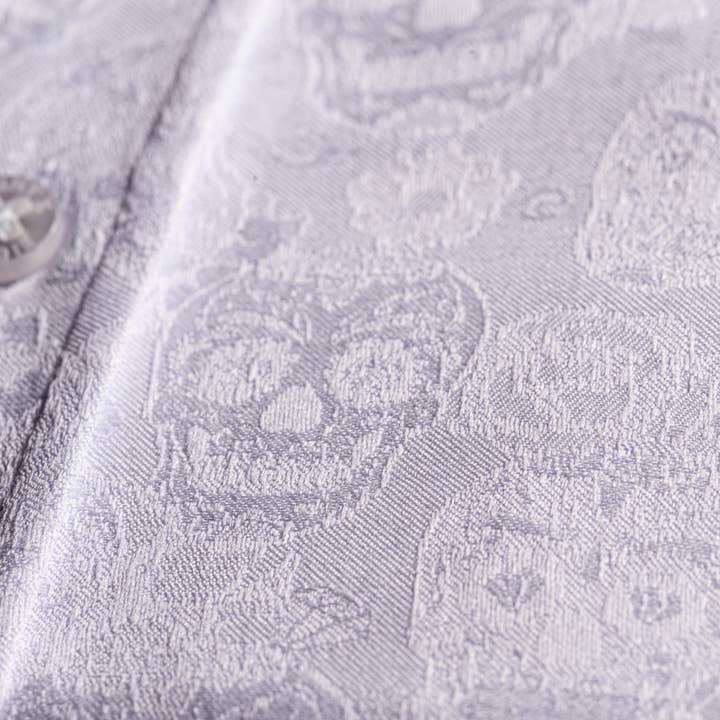 Calvaria Limited Edition Jacquard-Hemd mit Knopfleiste - Weiß für den Großhandel von EIGHT X