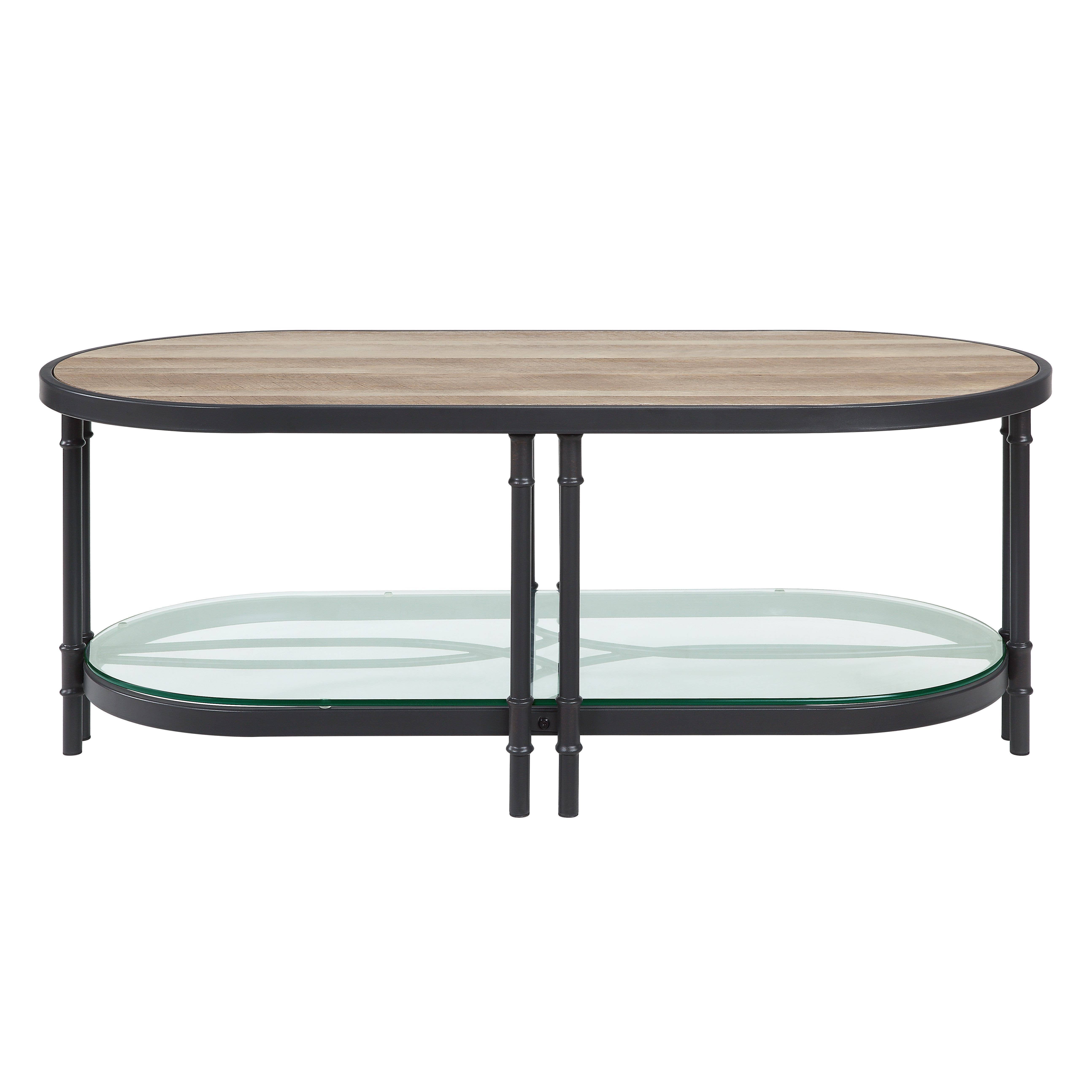 Acme Furniture Industry, Inc. - Wholesale Coffee Table - Brantley Oval Coffee Table with Shelf, Oak & Sandy Black1