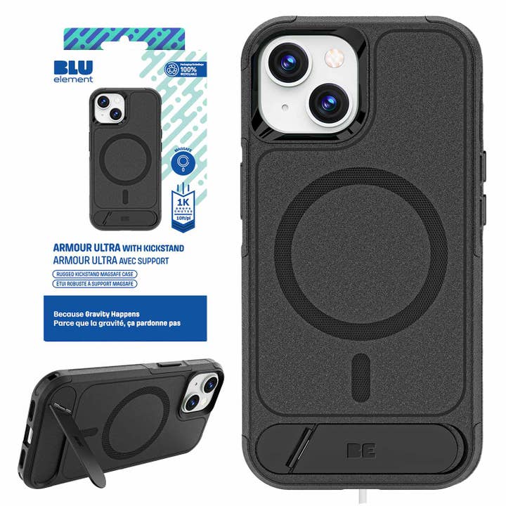BEARLK15US Armour Ultra MagSafe w/Kickstand Case iPhone 17e/16e/15/14/13 Black for wholesale by Blu Element
