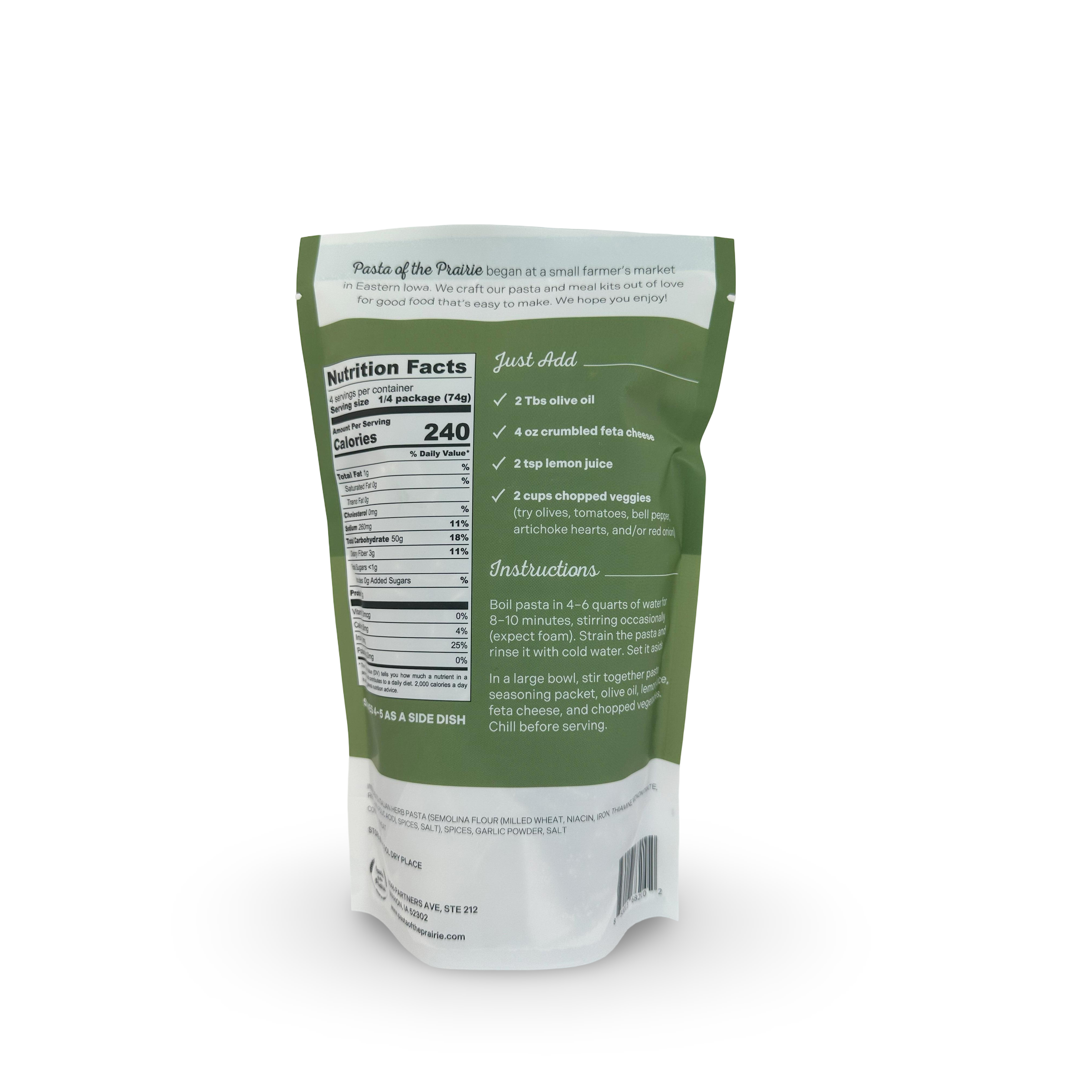 Pasta of the Prairie - Wholesale Pasta - Greek Pasta Salad Kit (Formerly Mediterranean Pasta Salad)1