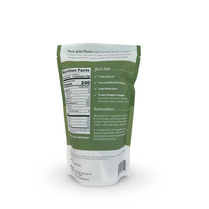 Pasta of the Prairie - Wholesale Pasta - Greek Pasta Salad Kit (Formerly Mediterranean Pasta Salad)1