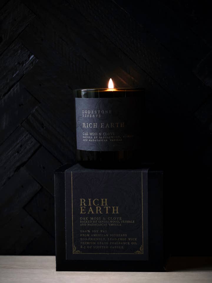 Rich Earth Candle for wholesale by Lodestone Candles | Luxury Soy Candles