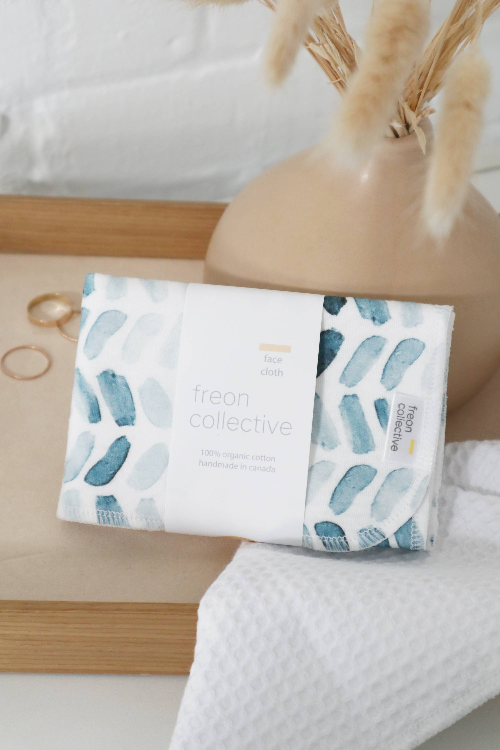 Freon Collective – Pano de lavagem por atacado – Pano facial de algodão orgânico - Chevron aquarela1